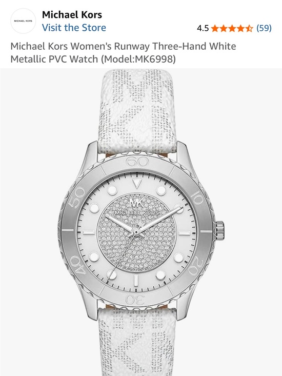 Michael Kors Accessories - Michael Kors Women's Runway Three-Hand White Metallic Watch